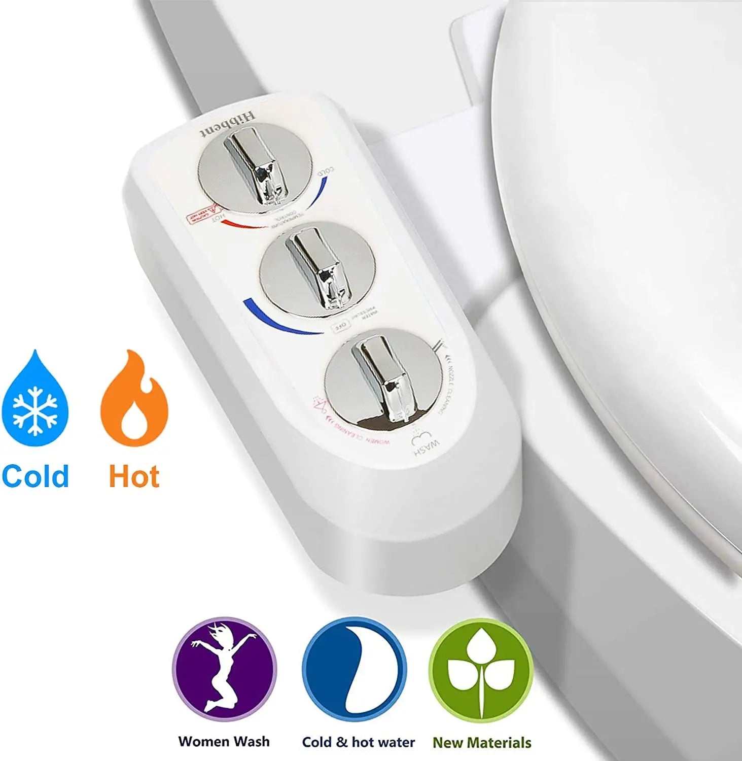 White shower control panel with temperature and function buttons on a white background