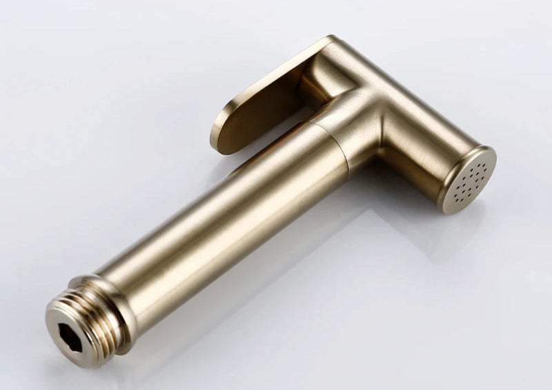 Gold-colored T-shaped bidet shower