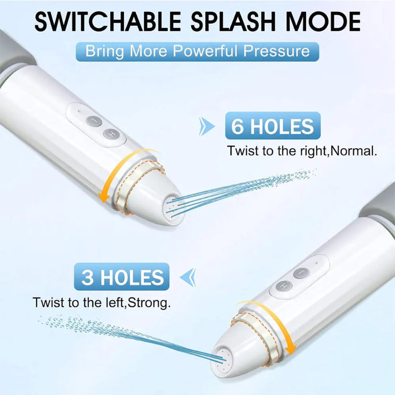 Gum massager with switchable splash mode feature