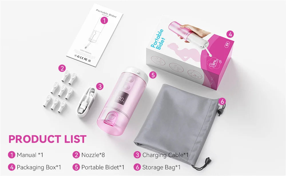 AquaJet Pro, portable electric travel bidet