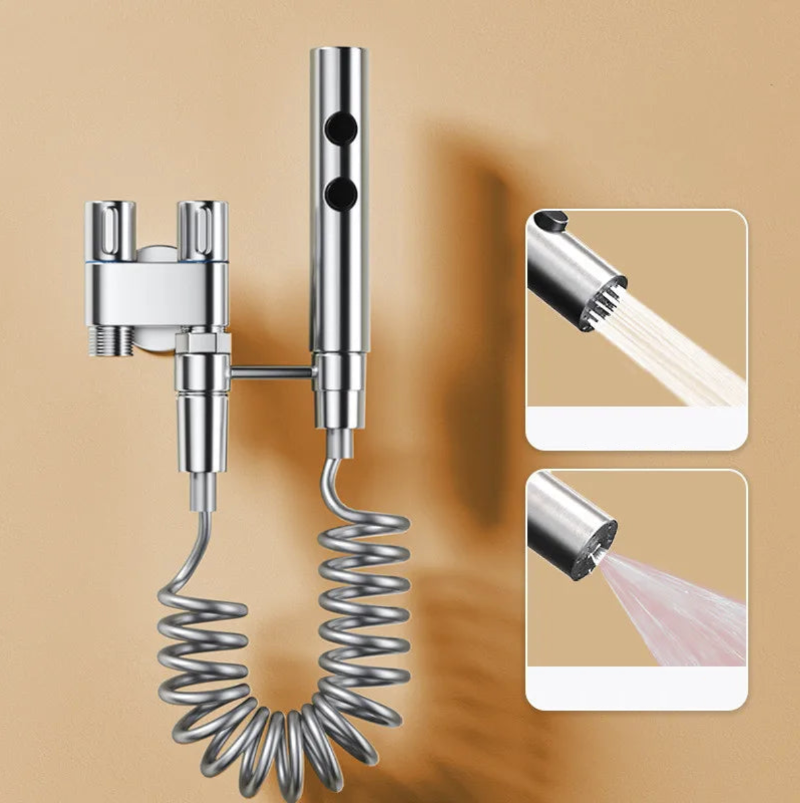 Chrome shower head with spiral design