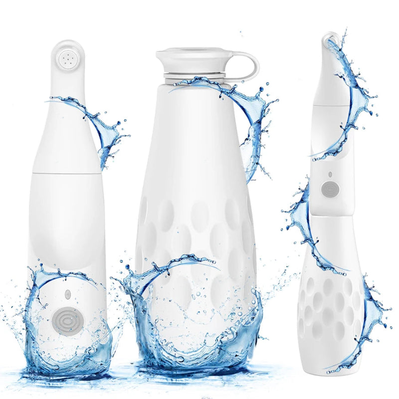White water bottle with water splashes