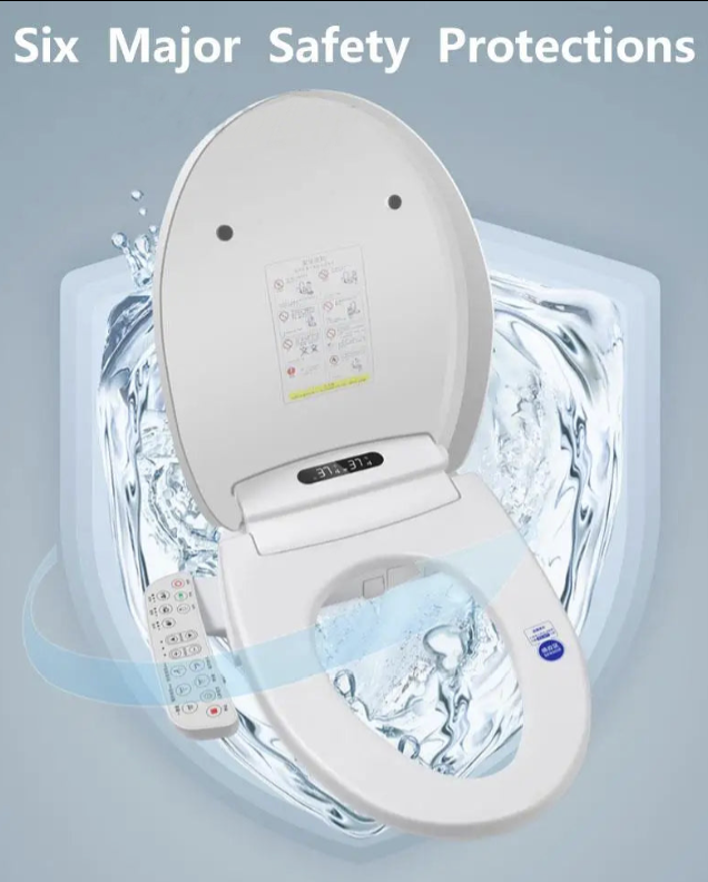 White toilet seat with water spraying feature
